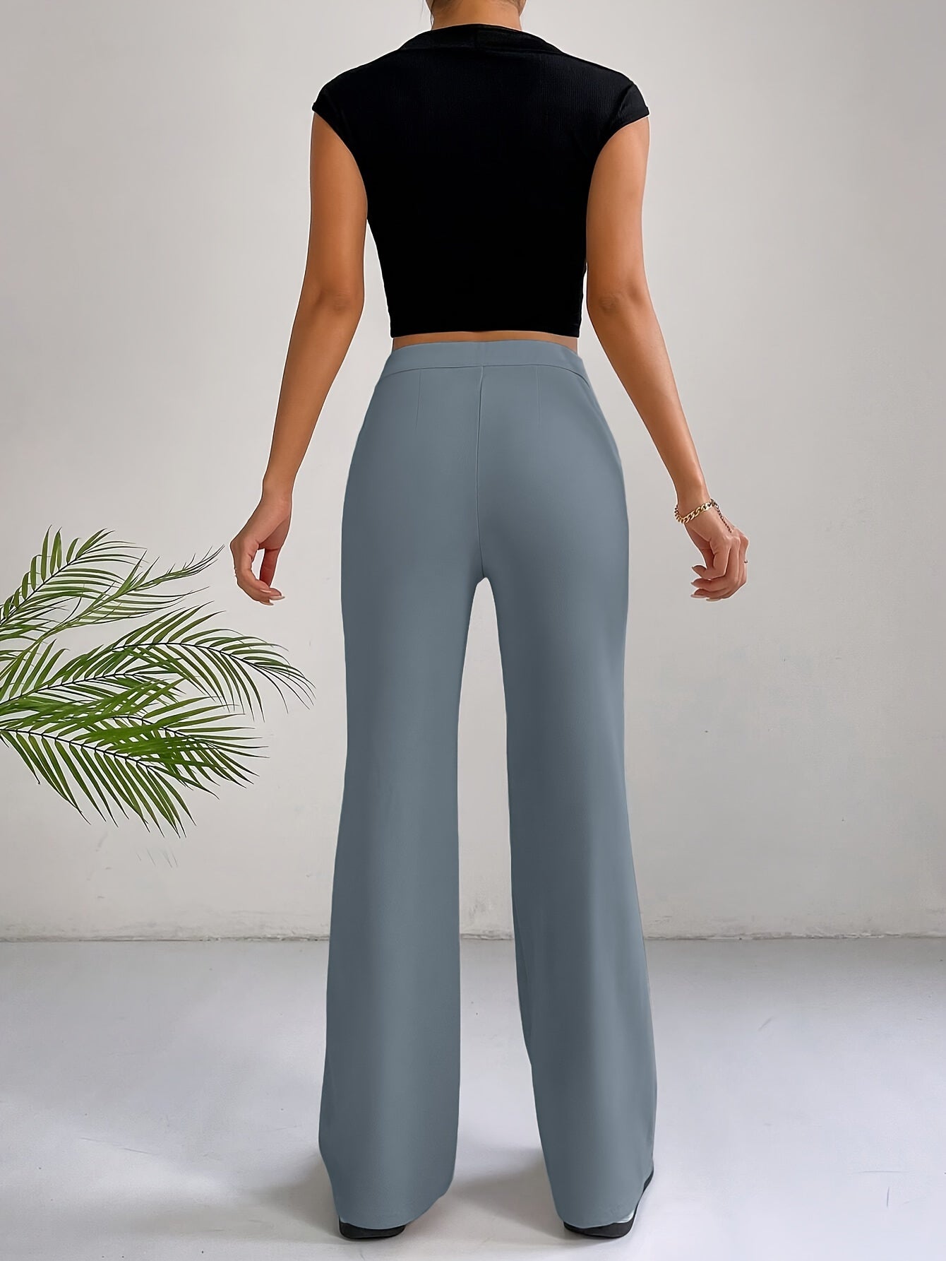 Chloé | Hoge taille wijde broek van zachte stof voor dames