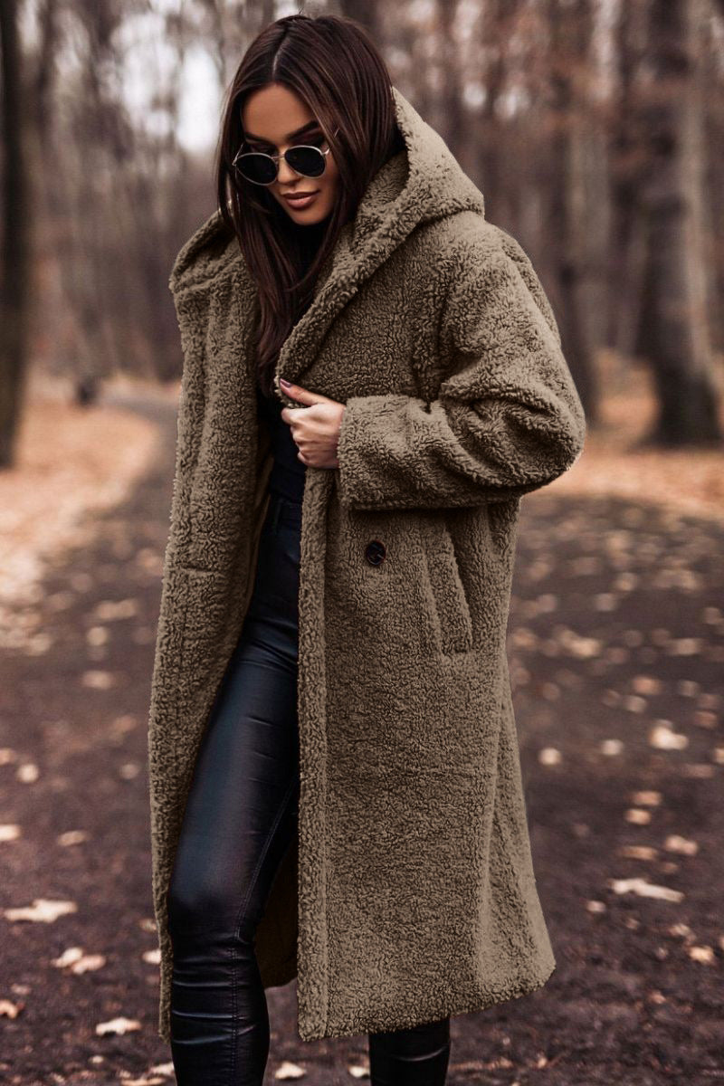 Amandine | Lange teddy jas met oversized pasvorm voor dames