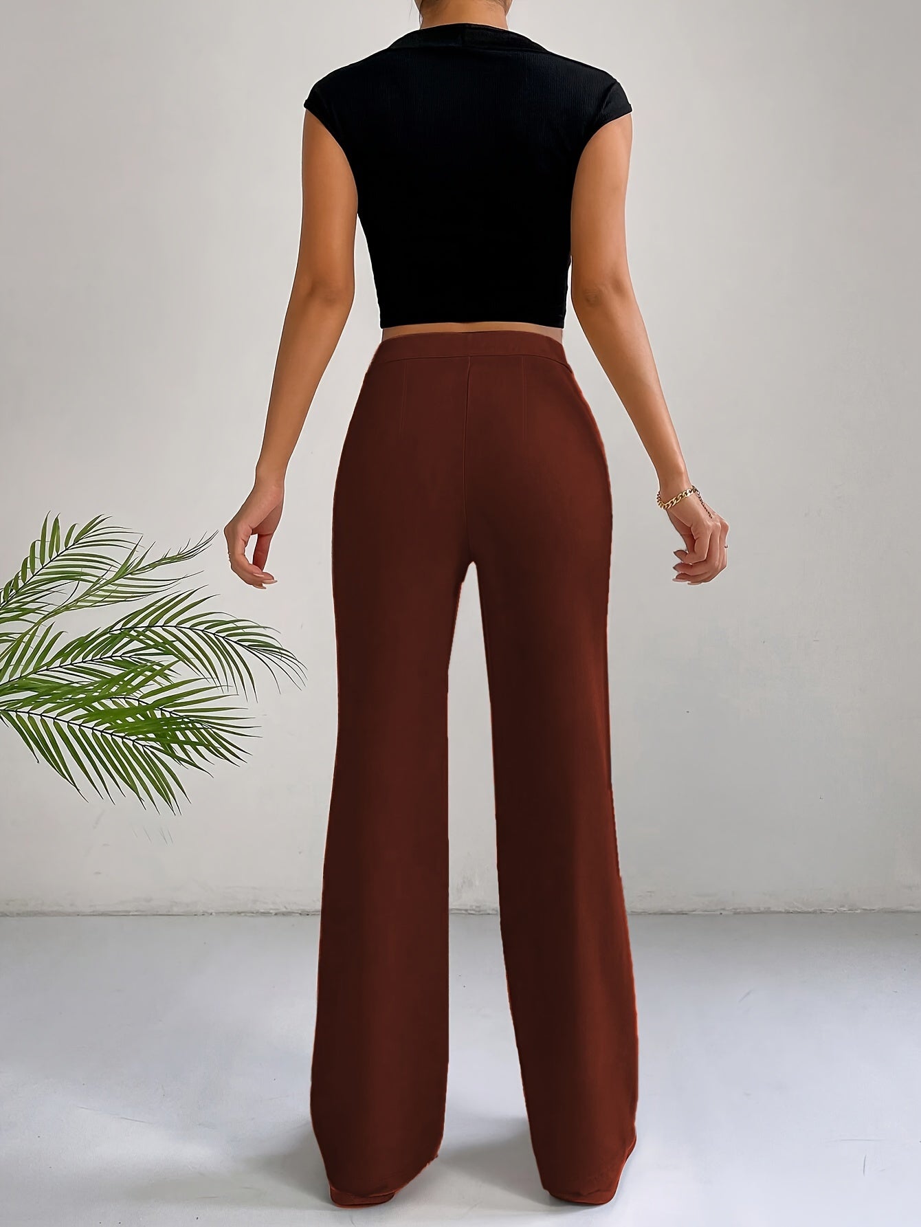 Chloé | Hoge taille wijde broek van zachte stof voor dames