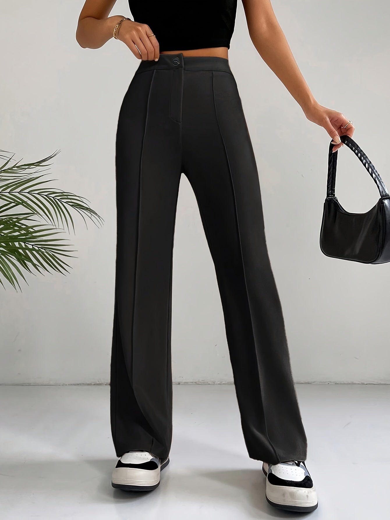 Chloé | Hoge taille wijde broek van zachte stof voor dames