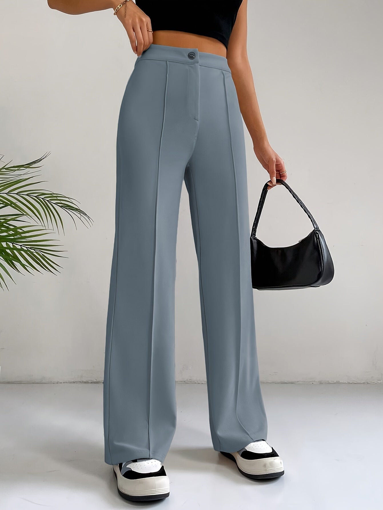 Chloé | Hoge taille wijde broek van zachte stof voor dames