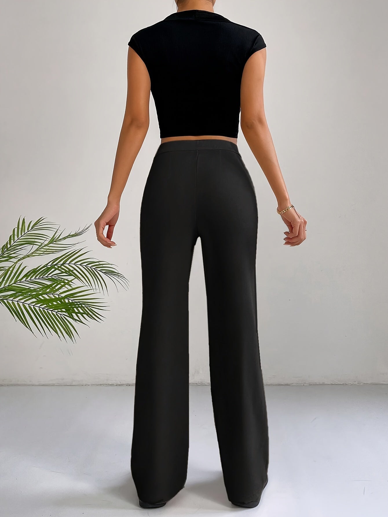 Chloé | Hoge taille wijde broek van zachte stof voor dames