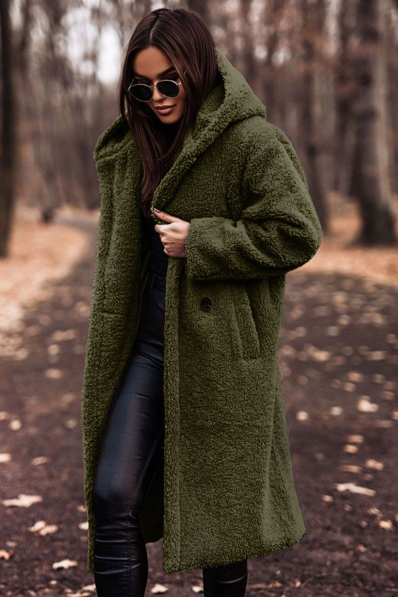 Amandine | Lange teddy jas met oversized pasvorm voor dames
