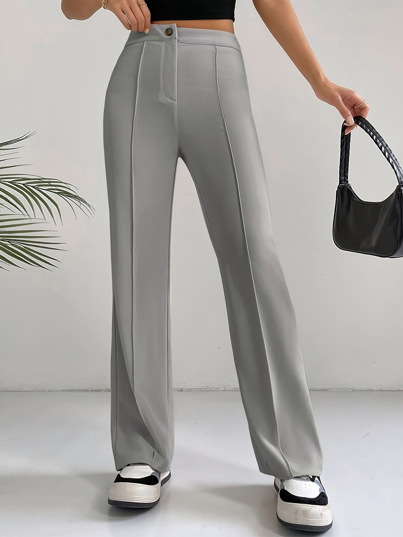 Chloé | Hoge taille wijde broek van zachte stof voor dames