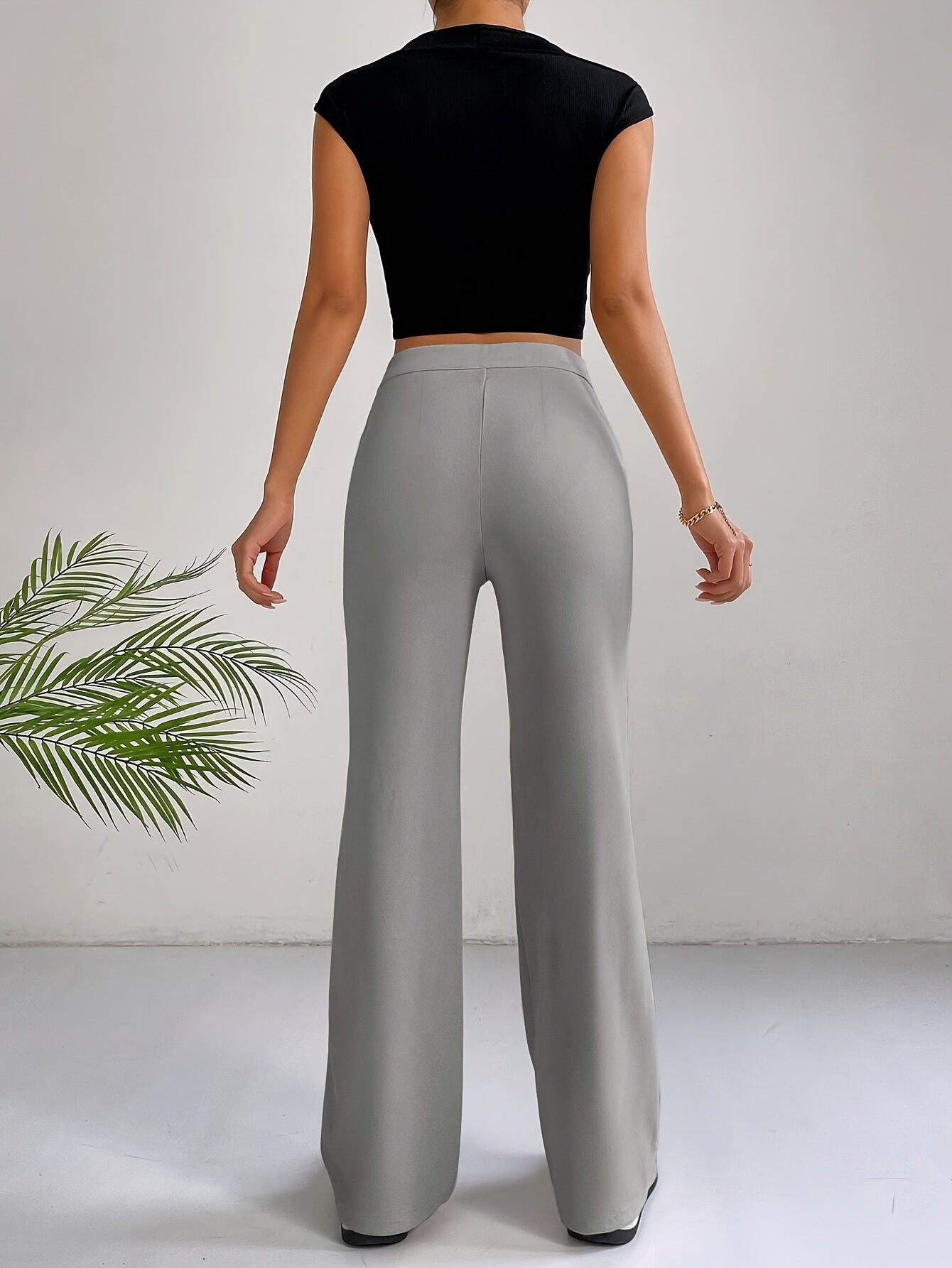 Chloé | Hoge taille wijde broek van zachte stof voor dames