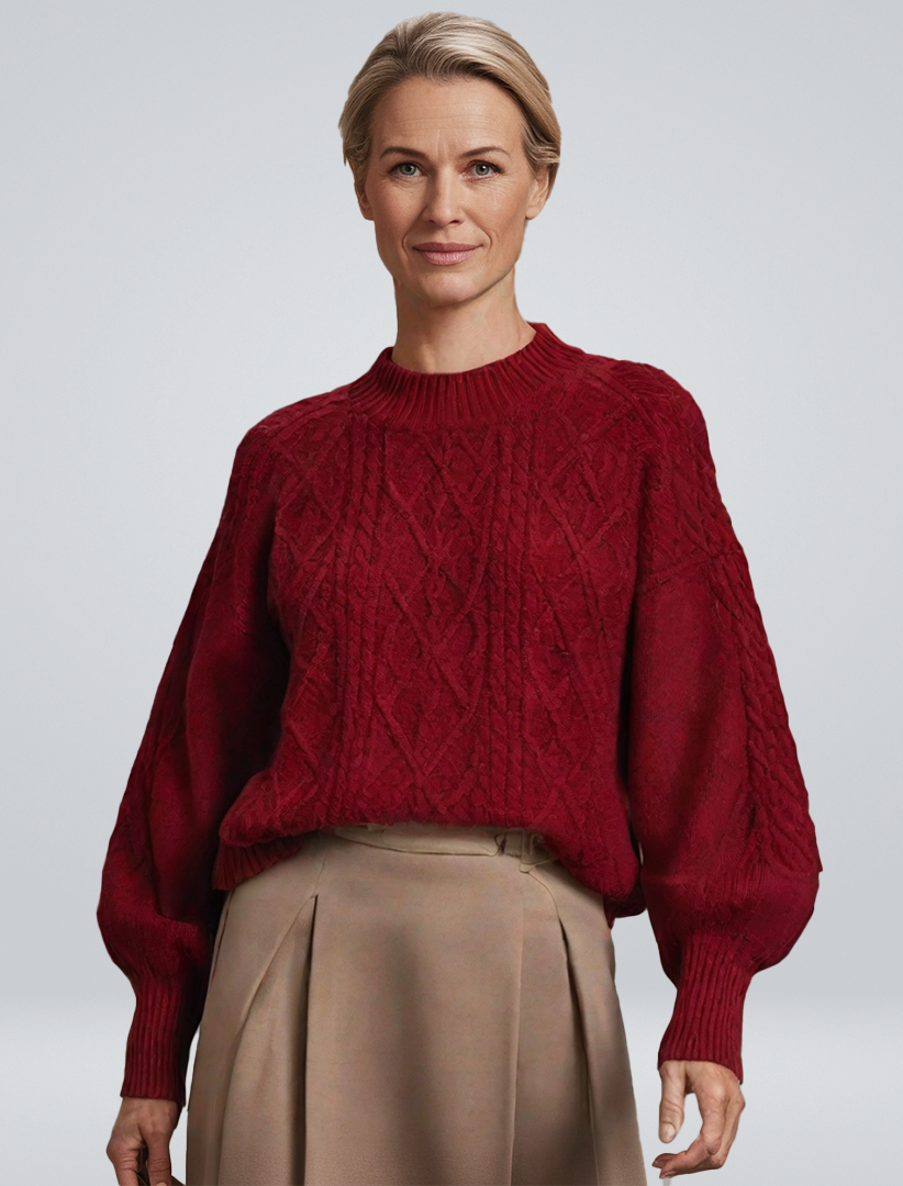 Florine | Gebreide oversized trui met kabelpatroon voor dames